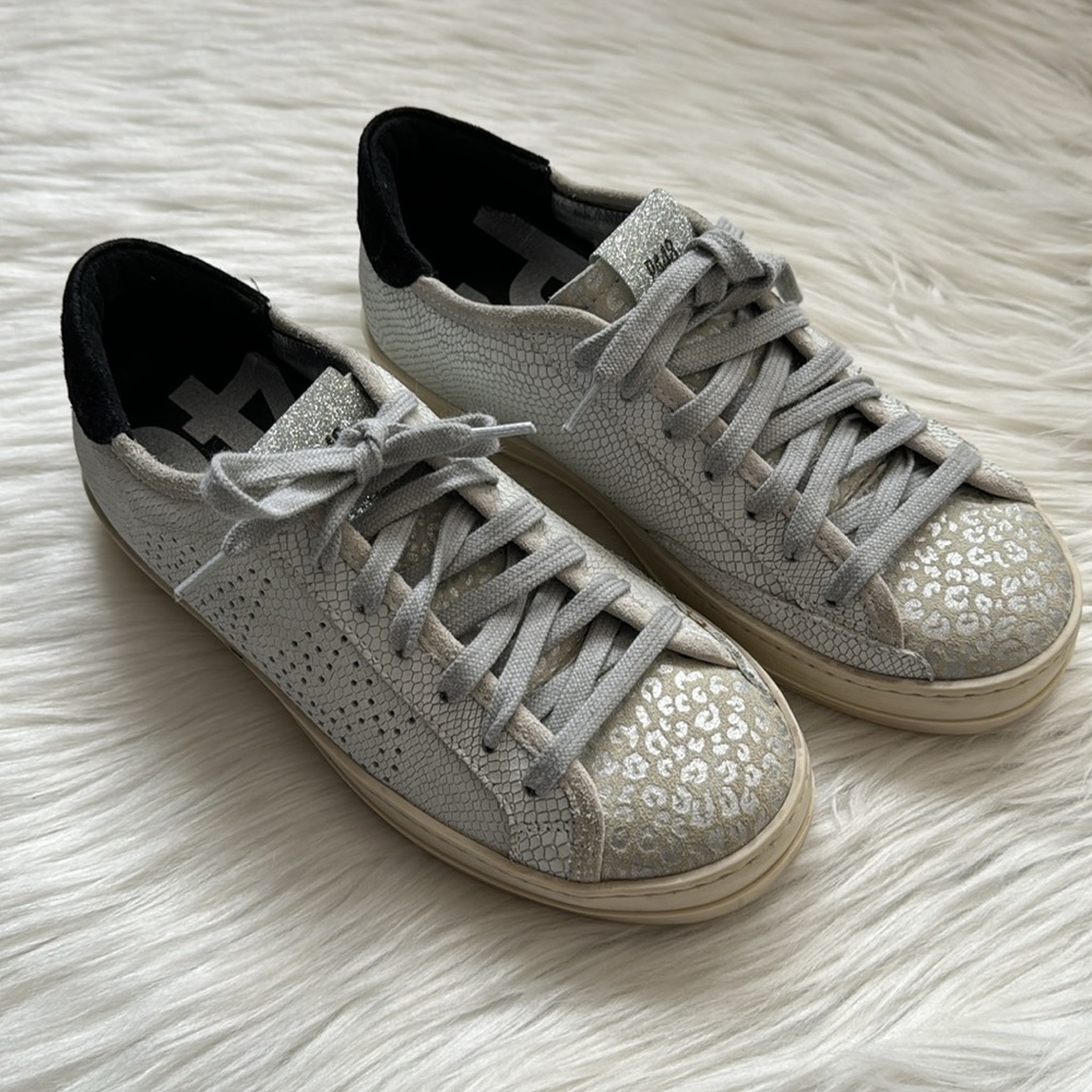 P448 Low Top White Leather Sneakers Size EU35/US5 - Picture 3 of 12